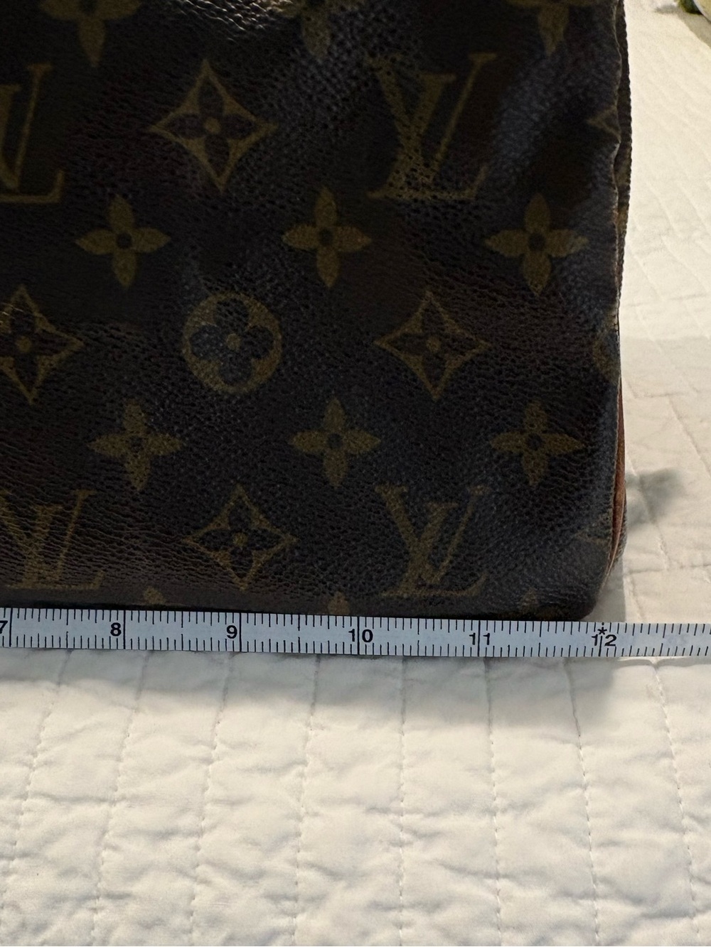 Louis Vuitton Brown Monogram Satchel with Tan Leather Handles - Picture 13 of 16